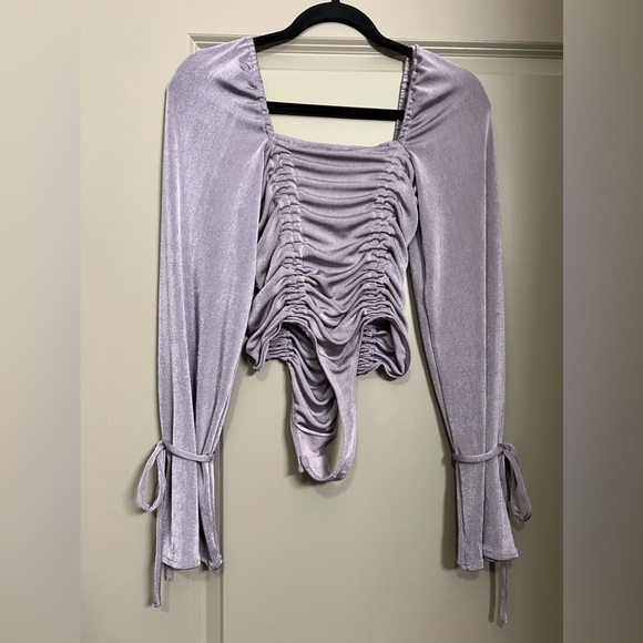 Free People Meant to Be Ruched Lavender Bodysuit | Size XS - Picture 6 of 12